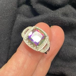 Sterling Silver Fire Topaz ring size 6